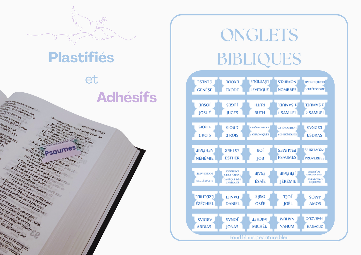 Onlgets Bible en français (66 onglets)