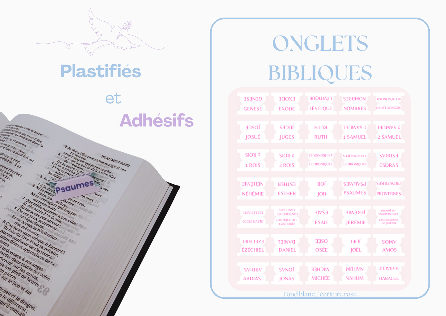Onlgets Bible en français (66 onglets)