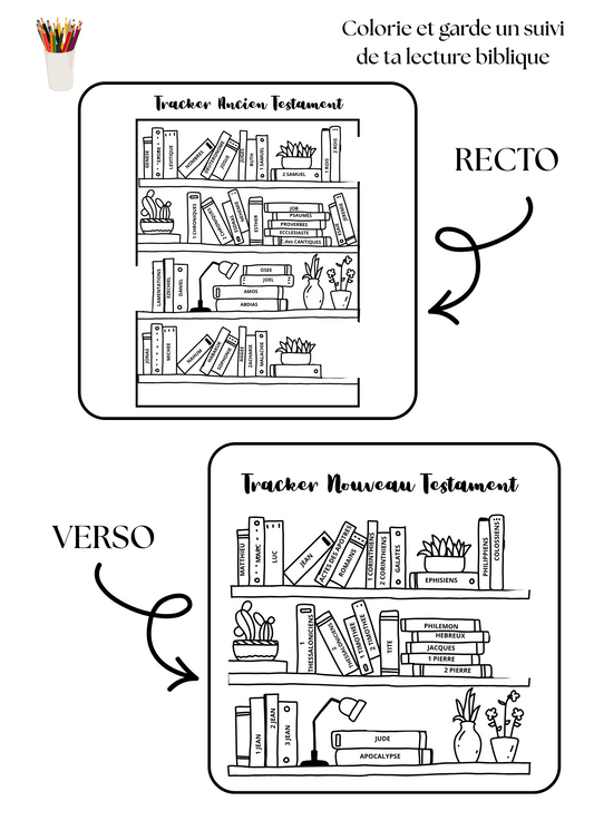 Tracker / Suivi de lecture Biblique à colorier